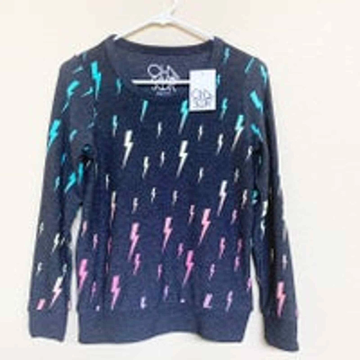CHASER NWT Ombre Lightning Bolt Soft Sweatshirt Pullover XS eBay