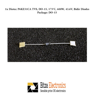 Diotec P6KE51CA TVS, DO-15, 175°C, 600W, 43,6V, Bidir Dioden DO-15