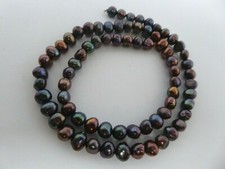 Peacock Purple Freshwater Pearls Irregular Potato Shape Beads Strand 15.5"