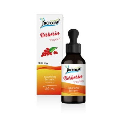 Increase Berberin Tropfen - 60ml - 1500mg Berberin pro Tagesdosis -Vegan