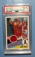 2020 MIKE TROUT 1985 Topps Relic Topps JERSEY RELIC 85TR-MT Angels Legend PSA 8
