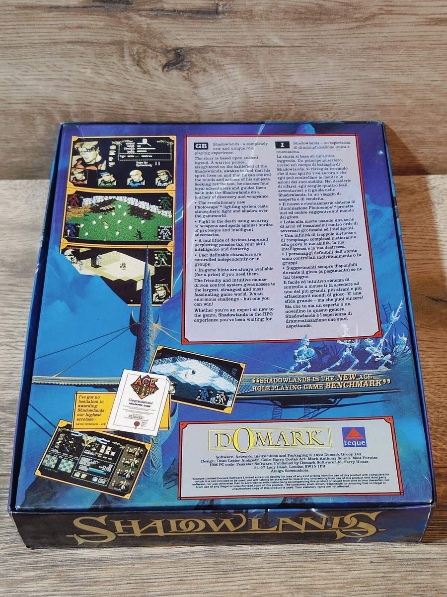 Jeu Shadowlands Sur Commodore Amiga - Big Box Complète - Bon état - Jeu Vidéo Rétro