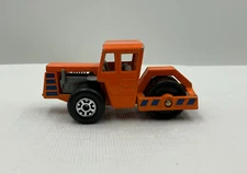 Vintage Matchbox Construction Road Roller Orange Die Cast