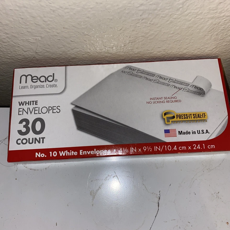Legal Mailing Envelope Mead Press Seal No Lick Business Shipping 2 Boxes Of 30 - Image 2 of 3