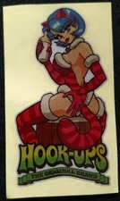 SEXY GIRL STICKER "MILK TIME" HOOK UPS 2 X 4" METALLIC PEARL LOOK NICE!