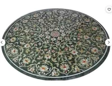4' Green Marble Coffee Center Table Top Inlay Malachite Mosaic round mop k1
