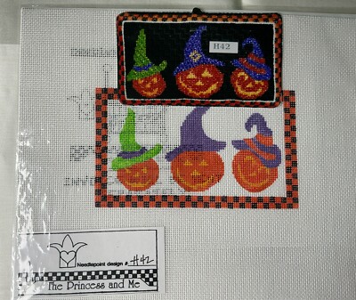Handpainted Needlepoint Canvas Princess & Me ''Smiling Jacks'' w Stitch Guide H42