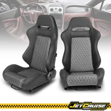Universal Reclinable Racing Seat Big Style + Dual Slider x2 Shinny Mesh Fabric