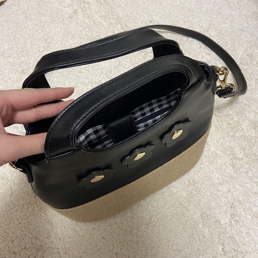 MARY QUANT basket bag black 23 | eBay