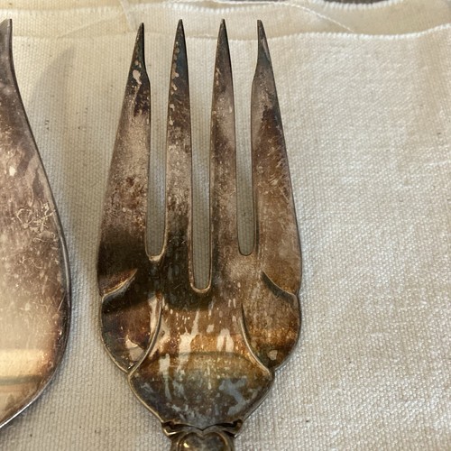 2 International deep silver Holmes And Edwards Cold Meat Serving Forks 2 Styles - Picture 4 of 11
