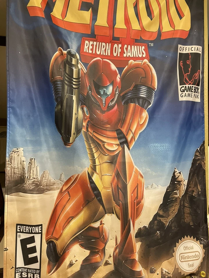 Metroid II 2 Return of Samus Nintendo Game Boy Boxart 5' Flag Poster 1994 - Image 2 of 3