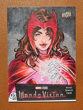 Scarlet Witch 2022 Marvel Wanda Vision Sketch Card by Art of Effix FX Avengers