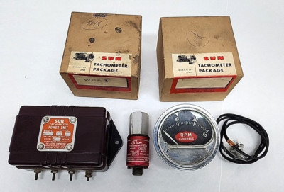 Vintage Sun Tachometer RC30, Power Unit WU and Transmitter WBA Not Tested