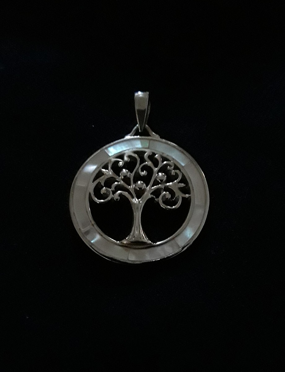 925 Sterling Silver White Mother Of Pearl Tree Of Life Necklace Pendant - Rhodium Plated, Hypoallergenic, Gift Boxed - View #11