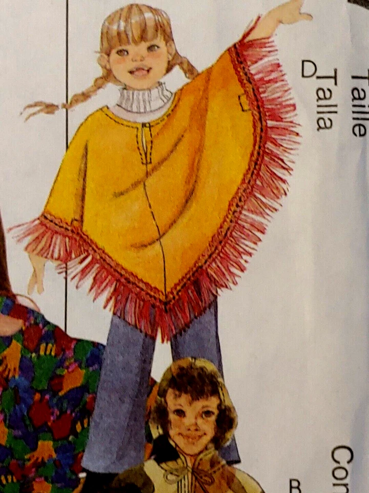 McCall's Sewing Pattern 3307 Girls 7-8-10-12-14-16 Girl's Poncho & Pullon Pants - Image 4 of 4
