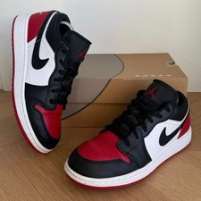 Nike Air Jordan 1 Low Bred Toe Kids Sneakers 553560-161 - SZ 5.5 Y- 7 W