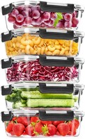 Glas Frischhaltedosen Set FüR Lebensmittel 10Teile (5 Deckel & 5 BehäLter)
