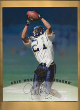 1997 Leaf Football 8x10 Eric Metcalf CHARGERS AUTO