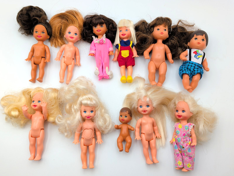 Vintage Barbie Mattel, Kelly Doll And Friends, 70s,  90s, Lot Of 11