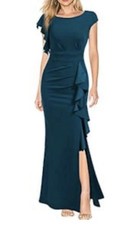 WOOSEA Women Split Bodycon Mermaid Evening Cocktail Long Dress