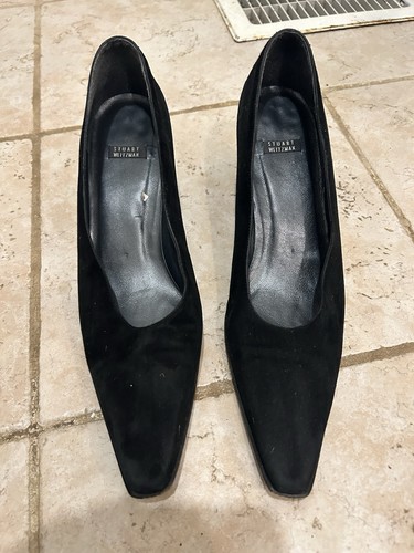 Stuart Weitzman Black Suede Pumps Size 10 AA - Picture 2 of 13