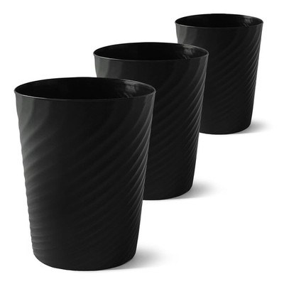 Duscdesp 3er Pack Kunststoff Altpapiertonne, 8 L 20 cm x 16 cm x 26 cm, 3 schwarz 