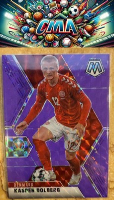 2021 Panini Mosaic UEFA EURO #39 Kasper Dolberg Mosaic Purple Fluorescent #/70