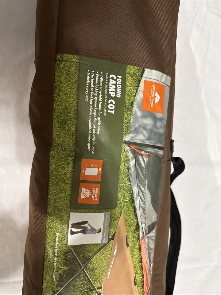 Berço dobrável Ozark Trail Camping com fácil configuração, cinza, adulto, 75,6 pol x 25 pol x... - Imagem 3 de 3