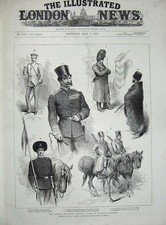 Original Old Antique Print 1885 Afghan War Russian Siers Cossack Tcherkessi