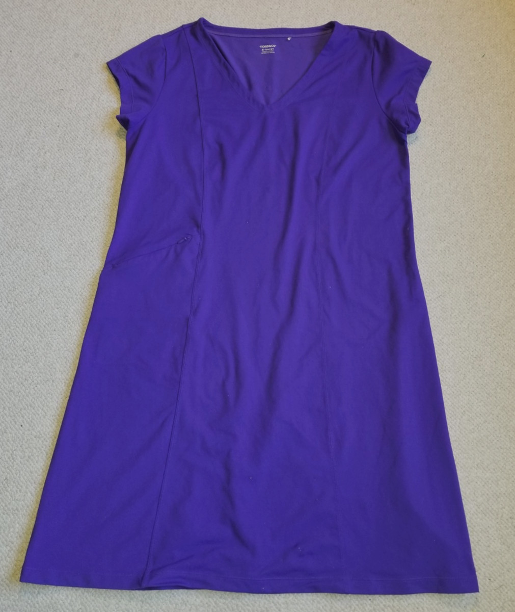 Womens Dress-TOAD & CO-purple stretch knit 'Aquaculture' Performance/Active-XL
