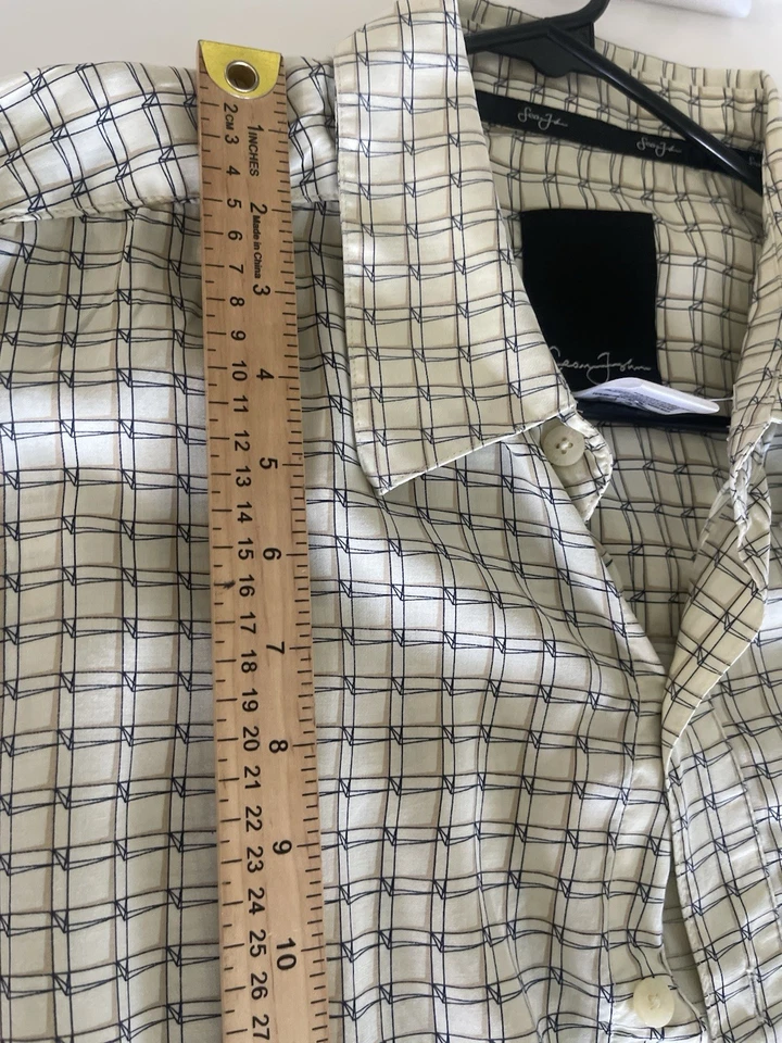 SEAN JOHN Men’s Shirt XL Button Down Long Sleeve 100%polynosic Fabric Pocket - Image 4 of 4
