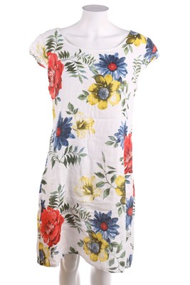Ohne Label Kleid Damenkleid Blumen Print L off-white multicolor