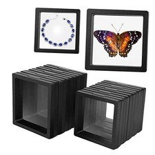 10PCS 3D Floating Frame Display Stand, Transparent PE 4.3x4.3in, 3.5x3.5in