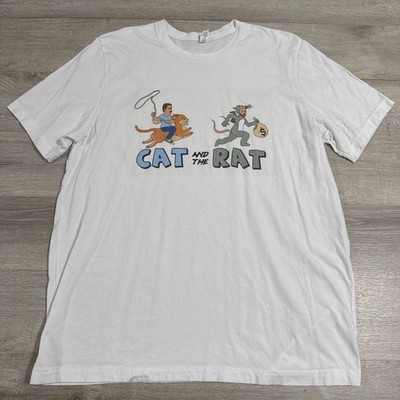 Barstool Sports Shirt Men's White Big Cat Vs Dave Portnoy T Shirt 2XL