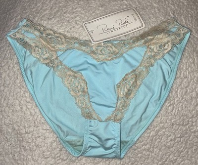 Rene Rofe~Lingerie~Panties~Aqua~Beige Lace~Size 5/Small~Underwear~Bikini~NWT