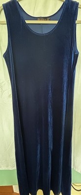 Maxi Deep Blue Velvet Shift A-line Dress Romance Elegance Old Money Wedding