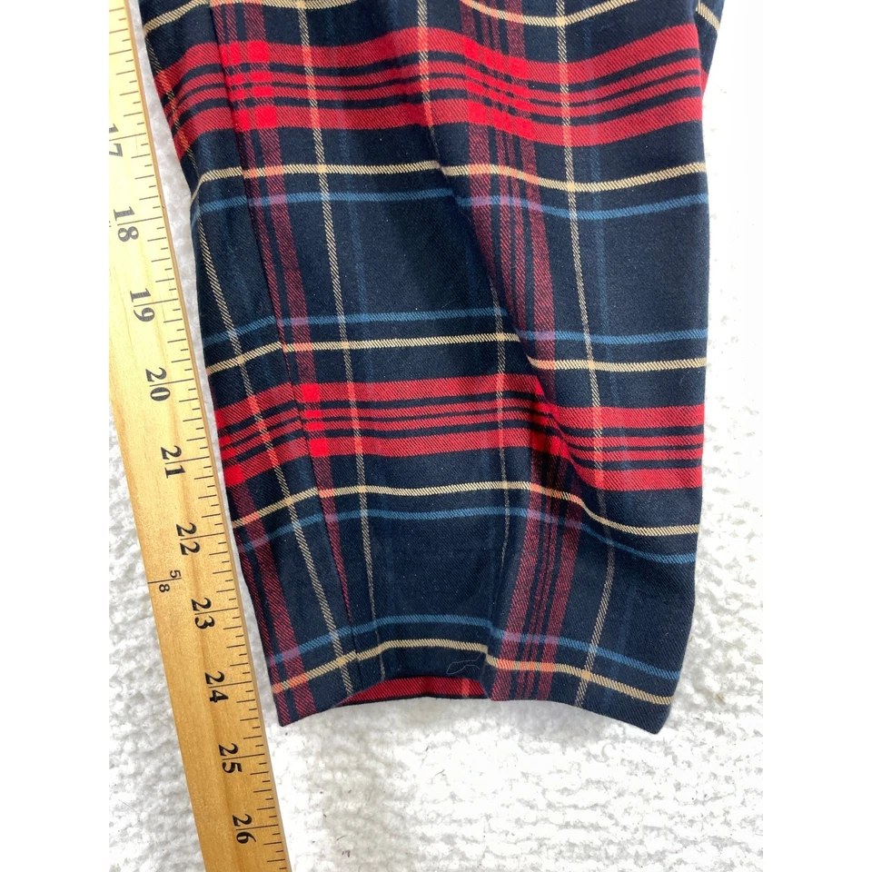 Banana Republic Hayden Pants Women's 12P Red Navy Tartan Plaid Stretch Ankle - Image 4 of 4