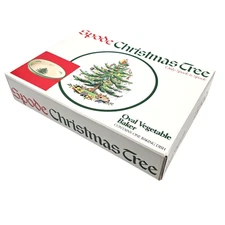 Spode Christmas Tree 12 Inch Rim Deep Oval Vegetable Baker Oven To Table Dish
