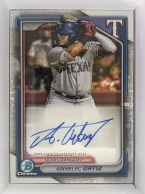 2024 Bowman Chrome Mega Mojo Refractor Auto Abimelec Ortiz #BMA-AO Texas Rangers