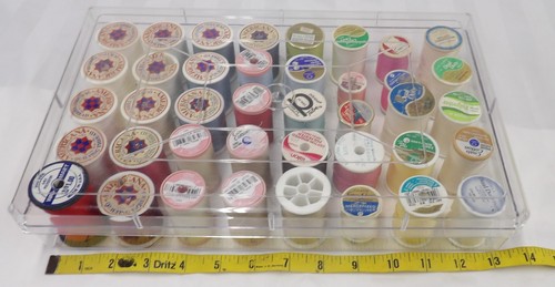 Lot of 48 Spools of Thread in Clear Storage Case - Picture 6 of 7