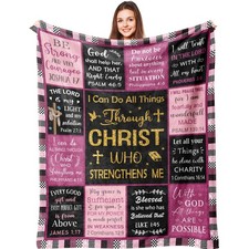Christian Blanket Gifts Women Girls Inspirational Religious Throw 60x80 Inch