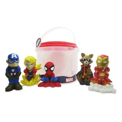 Marvel Avengers 6pc Bath Set Bucket W/ Iron Man Spiderman Captain America - NEW