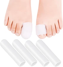 Big Toe Caps, Gel Toe Tubes 4 Pack, Silicone Toe Sleeves Protectors Bandages 