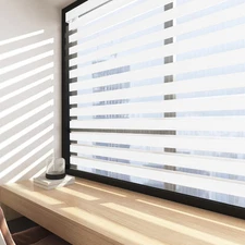 Roller Shades Zebra Blinds for Windows Cordless Day and Night Light Filter 39x72