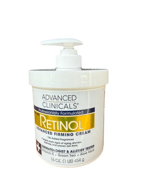 Retinol Creme, Advanced Clinicals,454g made In USA, Ultra Firming, Vegan