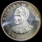 925 Silver Franklin Mint Art Round Presidential Treasury Richard M Nixon #K2