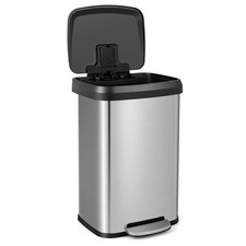 13.2 Gallon Step Trash Can Stainless Steel Airtight Garbage Bin for Home Kitchen