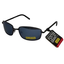 Foster Grant Eternal Polarized Sunglasses Black Metal Rectangle KM1117 NEW