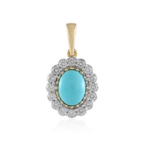 Cavill SilberanhäNger TüRkis 1,22Ct Oval Vergoldet Damen Schmuck