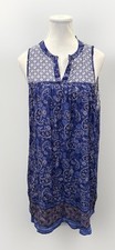 Forever 21 Women’s Navy Blue Peasant Summer Dress L NWT Paisley Floral Boho